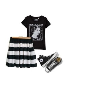 Saks Fifth Avenue black and white striped skirt size medium